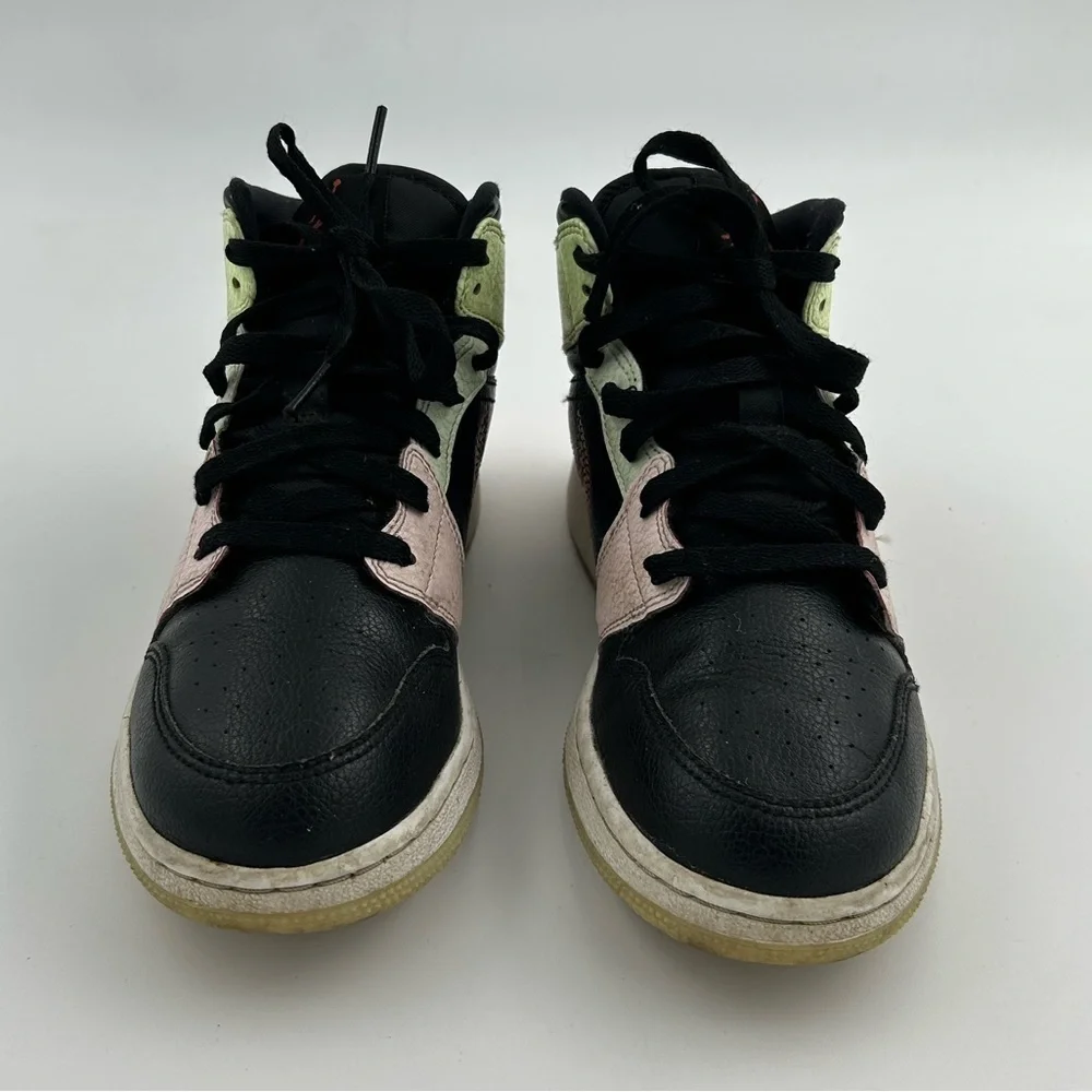 Nike Glow In The Dark Air Jordan 1 Mid With Multi-Stitched Swooshes